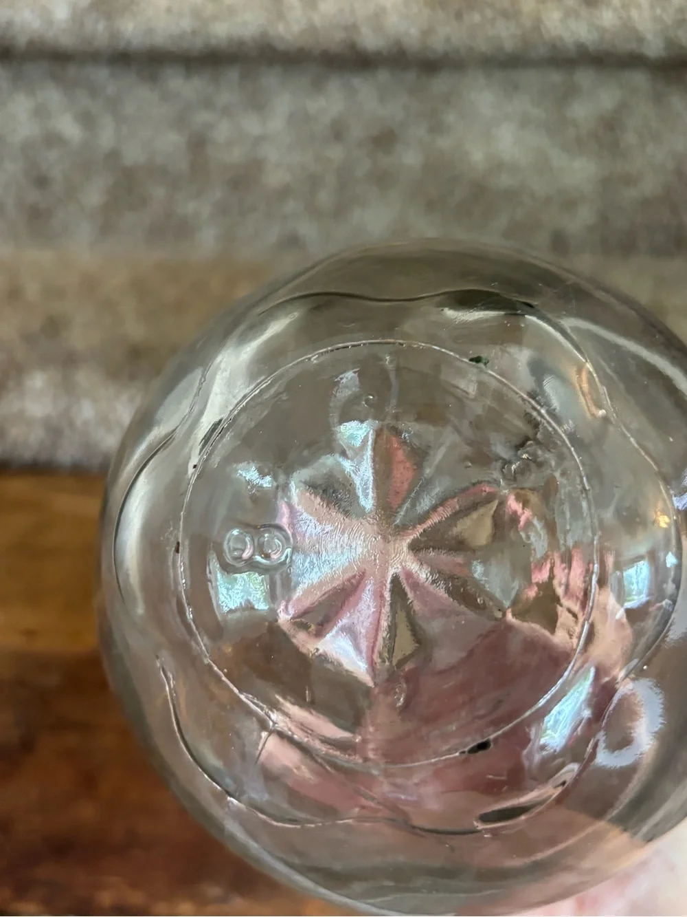Clear Glass Apple-Shaped Decorative Bottle with Cork